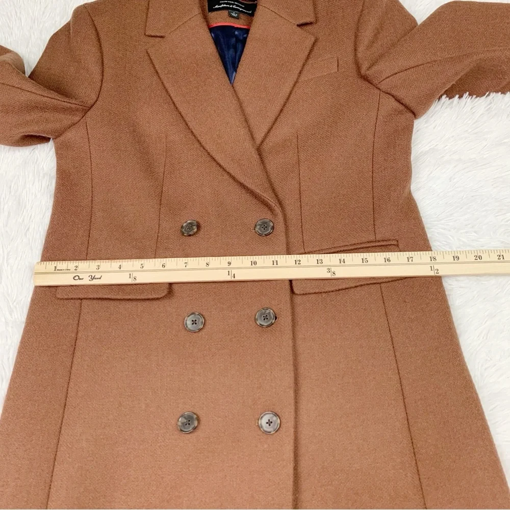 J Crew Double-breasted topcoat in Italian melton wool blend in brown - Picture 7 of 11
